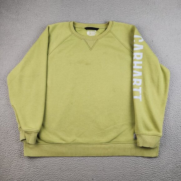 Carhartt Sweater Womens 2XL Green Long Sleeve Relaxed Fit Crewneck Sweatshirt - Picture 1 of 12